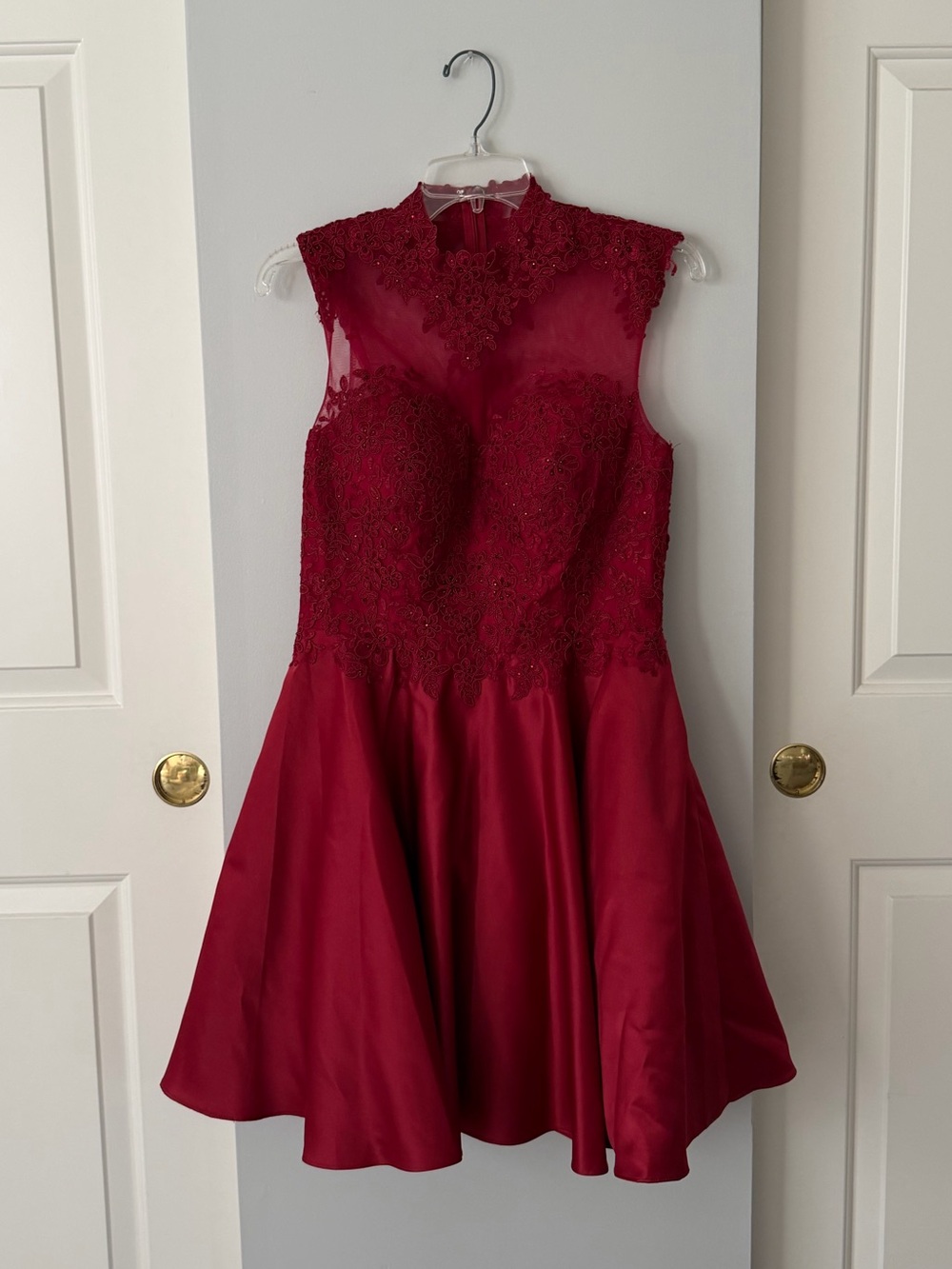 Red Lace Fit-and-Flare Homecoming Dress — Dancing Queen
